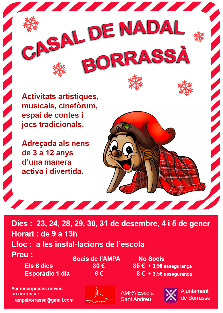 Una vintena de nens i nenes participen al Casal de Nadal de Borrassà, organitzat per l'AMPA de l'escola Sant Andreu amb la col·laboració de l'Ajuntament.